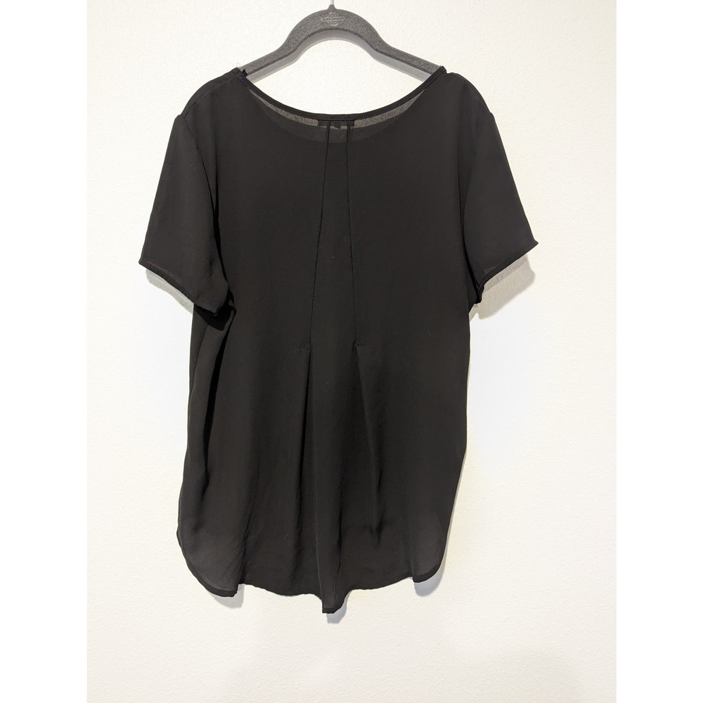 Pleione Black Sheer Blouse Women's Top - Picture 2 of 5